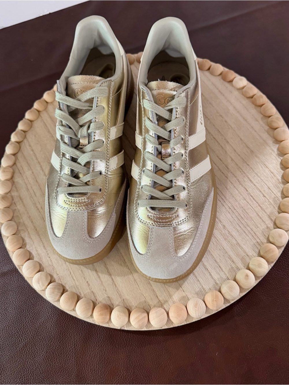 Gola Viper Metallic Gold Off White Gum Sneakers Women’s US 11 EU 42 Leather - Picture 2 of 7